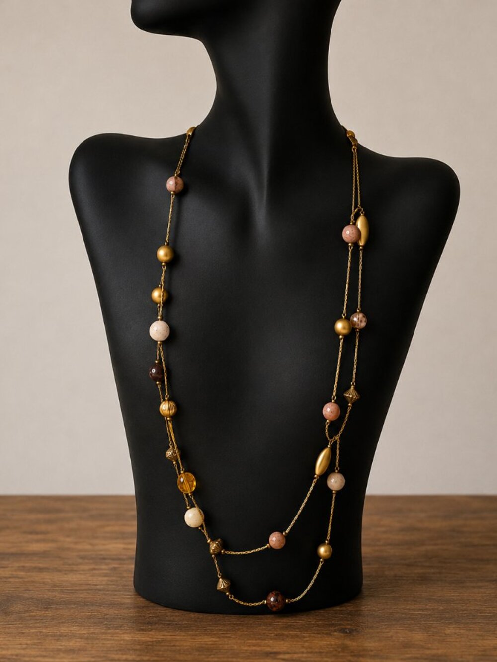 Vintage Bohemian Y2K 58" Extra Long Beaded Boho Station Necklace - Casual Corner